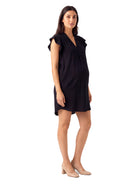 24seven Comfort Essential Maternity V Neck Cap Sleeve Knee Length Pocket Dress