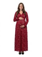 24seven Comfort Elevate Maternity Lace Wrap Maxi Dress