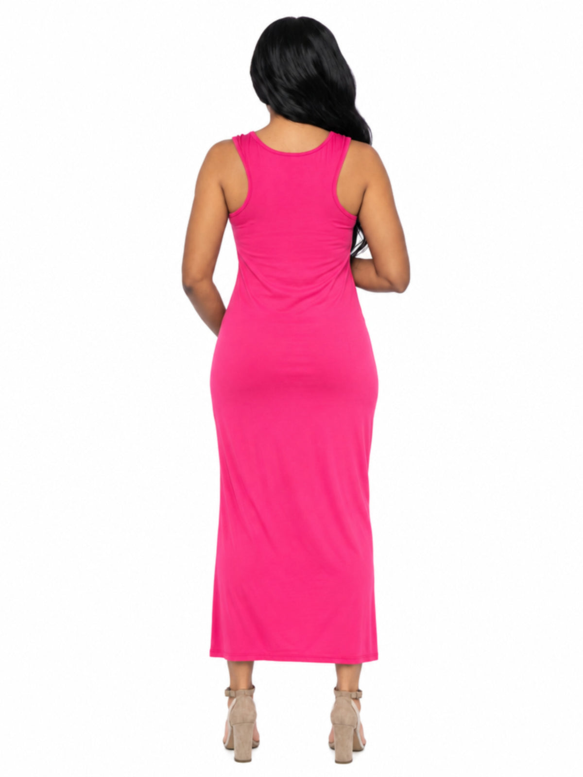 24seven Comfort Essential Maternity Scoop Neck Sleeveless Racerback Maxi Dress