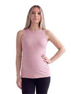 24seven Comfort Basic Maternity Ribbed Knit Round Neck Sleeveless Tank Top