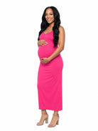 24seven Comfort Essential Maternity Scoop Neck Sleeveless Racerback Maxi Dress