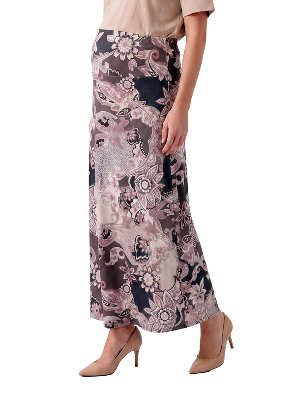 24seven Comfort Essential Maternity Paisley Elastic Waist A Line Maxi Skirt