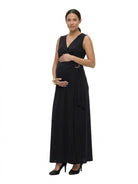 24seven Comfort Elevate Maternity V-Neck Wrap Maxi Dress