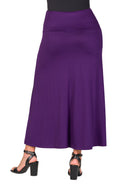 24seven Comfort Basic Maternity Elastic Waist Ankle Length A Line Maxi Skirt