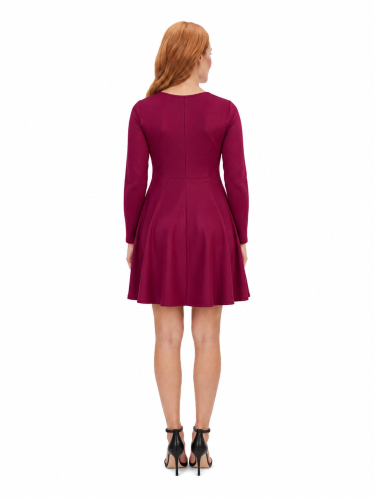 24seven Comfort Essential Maternity Scoop Neck Long Sleeve Knee Length Skater Dress