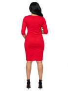 24seven Comfort Essential Maternity V neck Long Sleeve Knee Length Faux Wrap Dress