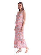 24seven Comfort Essential Maternity Paisley Scoop Neck Sleeveless Racerback Tank Maxi Dress