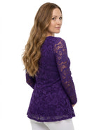 24seven Comfort Elevate Maternity Lace Scoop Neck Long Sleeve Tunic Top