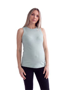 24seven Comfort Basic Maternity Ribbed Knit Round Neck Sleeveless Tank Top