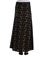 24seven Comfort Elevate Womens Elegant Lace Elastic Waist Maxi Skirt