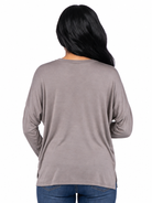 24seven Comfort Basic Maternity Wide Boat Neck Long Sleeve Dolman Style Top