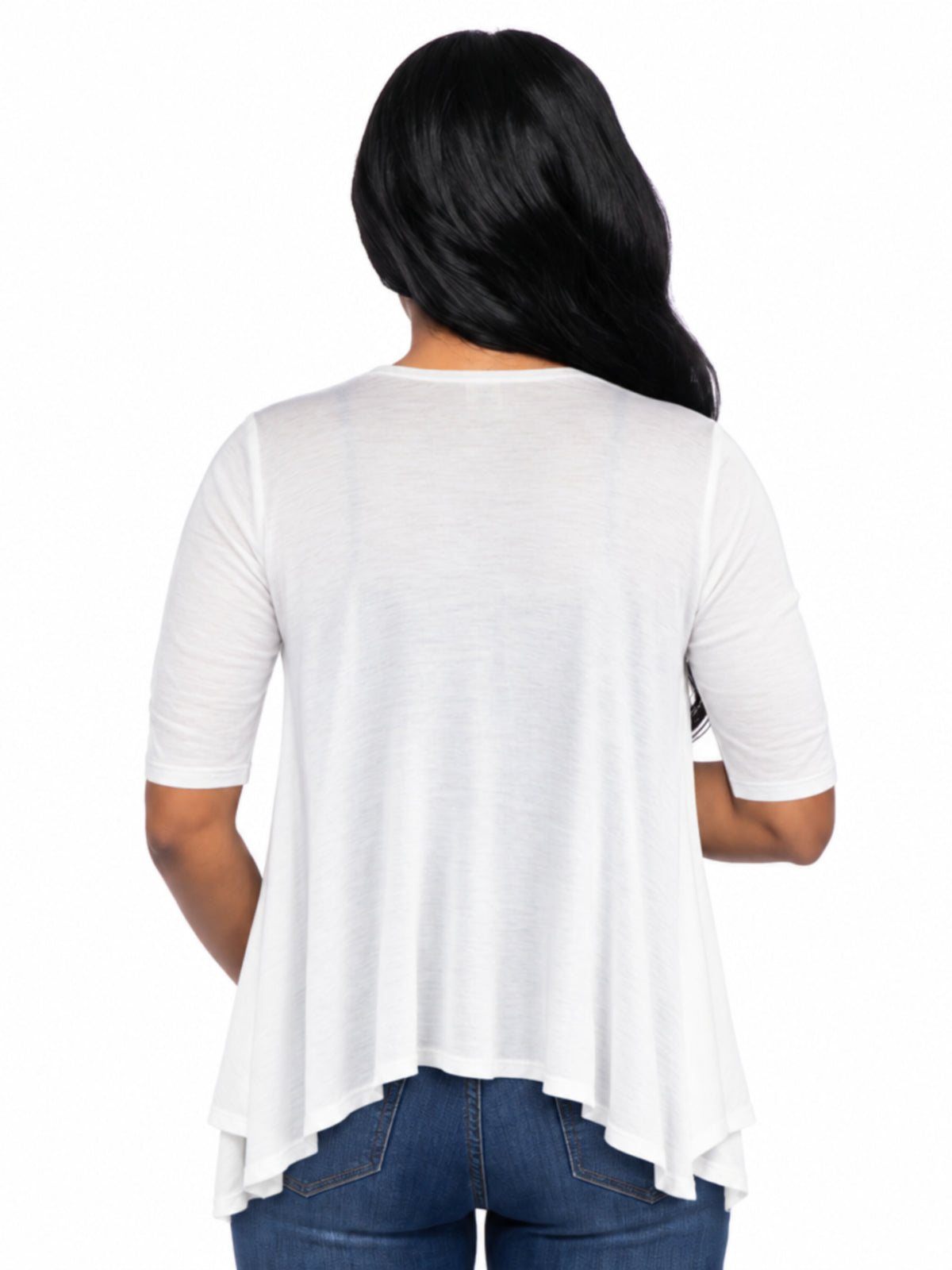 24seven Comfort Basic Maternity Elbow Sleeve Open Front Cascading Shape Jacket