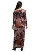 24seven Comfort Elevate Maternity Gray Floral Print Long Sleeve Wrap Maxi Dress