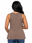 24seven Comfort Basic Maternity Scoop Neck Sleeveless Flared Tunic Tank Top