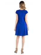 24seven Comfort Essential Maternity Scoop Neck Keyhole Detail Cap Sleeve Soft Flare Mini Dress
