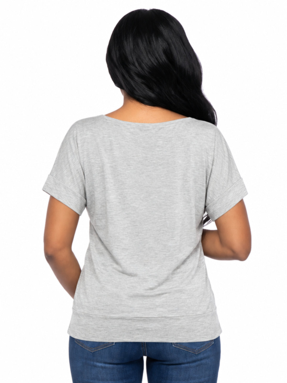 24seven Comfort Basic Maternity Wide Boat Neck Loose Fit Dolman Sleeve Top