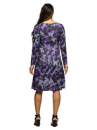 24seven Comfort Essential Purple Animal Print Maternity V Neck Long Sleeve Belted Wrap Dress