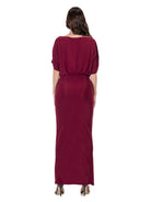 24seven Comfort Elevate Petite Off the Shoulder Draped Slit Maxi Dress