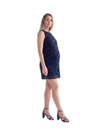 24seven Comfort Elevate Maternity Lace Sleeveless Boat Neck Mini Shift Dress