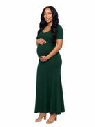 24seven Comfort Essential Maternity Scoop Neck A Line Maxi Dress