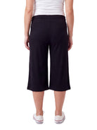 24seven Comfort Basic Maternity Ribbed Knit Drawstring Flared Capri Pants