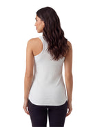 24seven Comfort Basic Maternity Ribbed Knit Sleeveless Scoop Neck Long Flared Tank Top