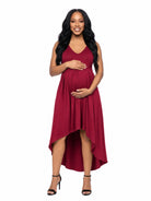 24seven Comfort Elevate Maternity Sleeveless Fit N Flare High Low Dress