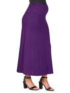 24seven Comfort Basic Maternity Elastic Waist Ankle Length A Line Maxi Skirt