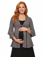 24seven Comfort Essential Maternity Tie Front Bell Sleeve Jacket