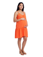 24seven Comfort Essential Maternity Scoop Neck Spaghetti Strap Pocket A Line Mini Dress