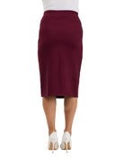 24seven Comfort Essential Womens Soft Stretch Elastic Waist Midi Skirt