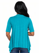 24seven Comfort Basic Maternity Open Front Elbow Sleeve Cascading Drape Loose Fit Jacket