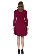 24seven Comfort Essential Petite Square Neck Long Sleeve Fit and Flare Dress