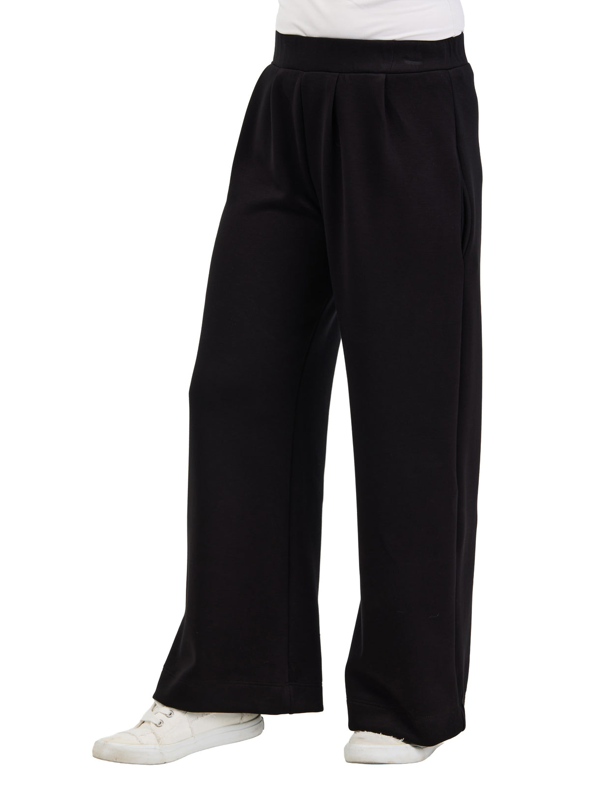 24seven Comfort Essential Womens Soft Stretch Wide Leg Pocket Pant