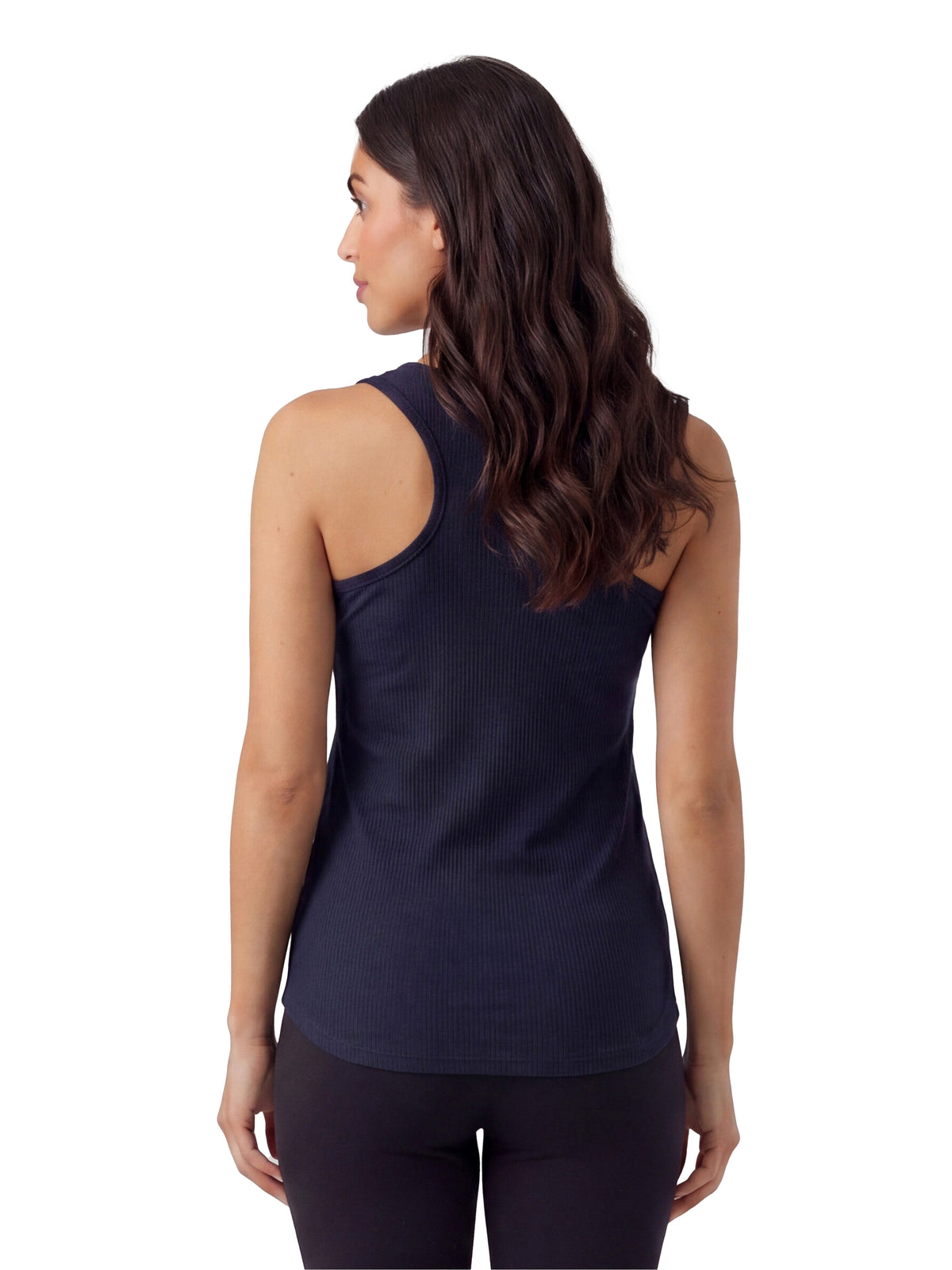 24seven Comfort Basic Maternity Ribbed Knit Sleeveless Scoop Neck Long Flared Tank Top