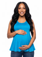 24seven Comfort Basic Maternity Scoop Neck Sleeveless Flared Tunic Tank Top
