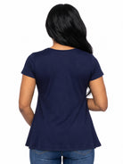24seven Comfort Basic Maternity V Neck Short Sleeve Swing Tunic Top