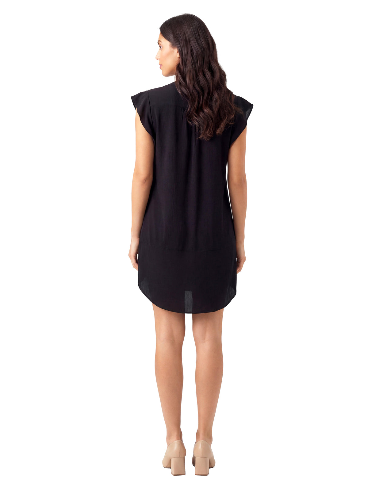 24seven Comfort Essential Maternity V Neck Cap Sleeve Knee Length Pocket Dress
