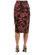 24seven Comfort Elevate Womens Floral Elastic High Waist Knee Length Tulip Pencil Skirt