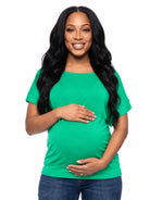 24seven Comfort Basic Maternity Wide Boat Neck Loose Fit Dolman Sleeve Top