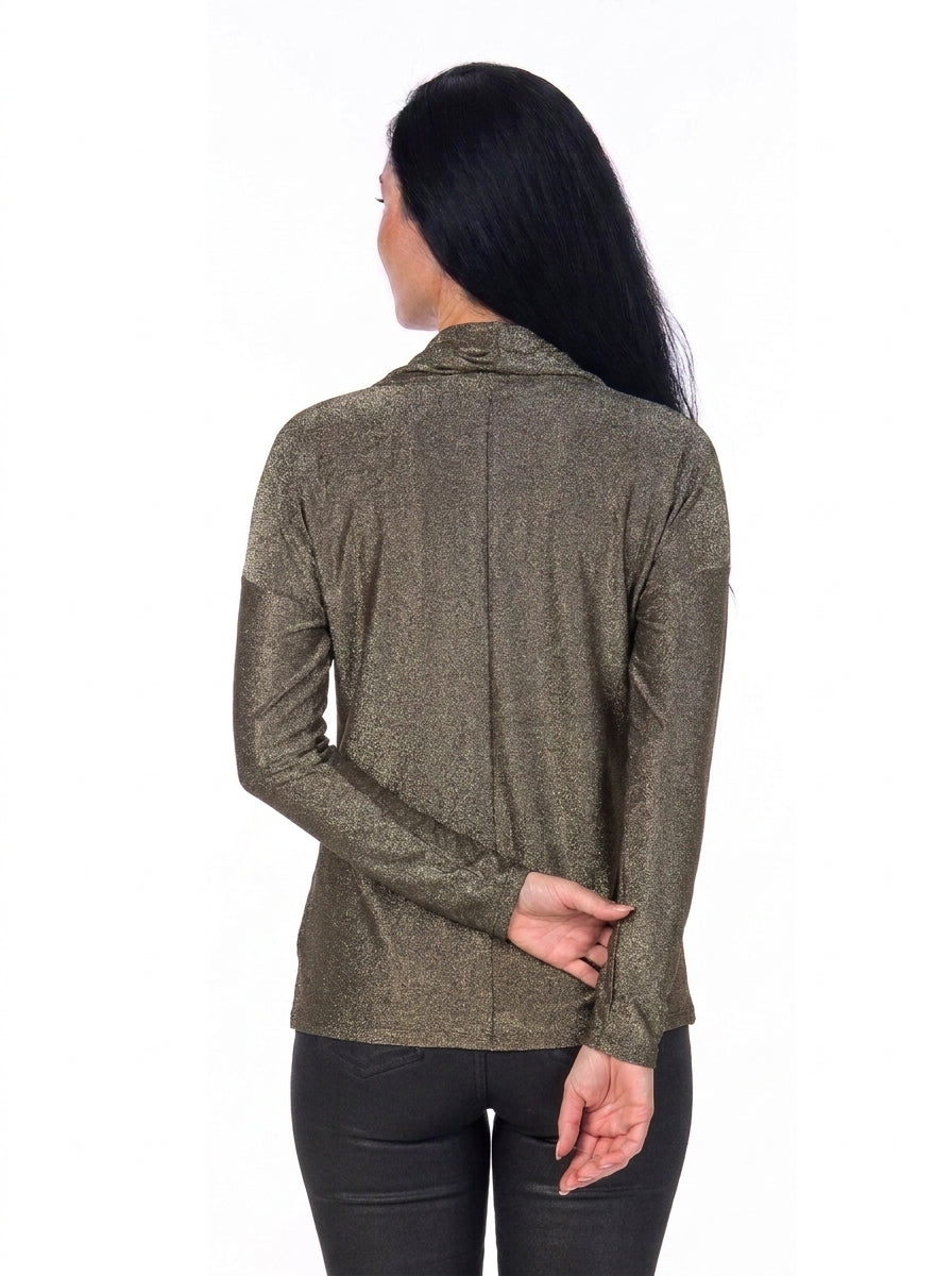 24seven Comfort Elevate Womens Cowl Neck Long Sleeve Top