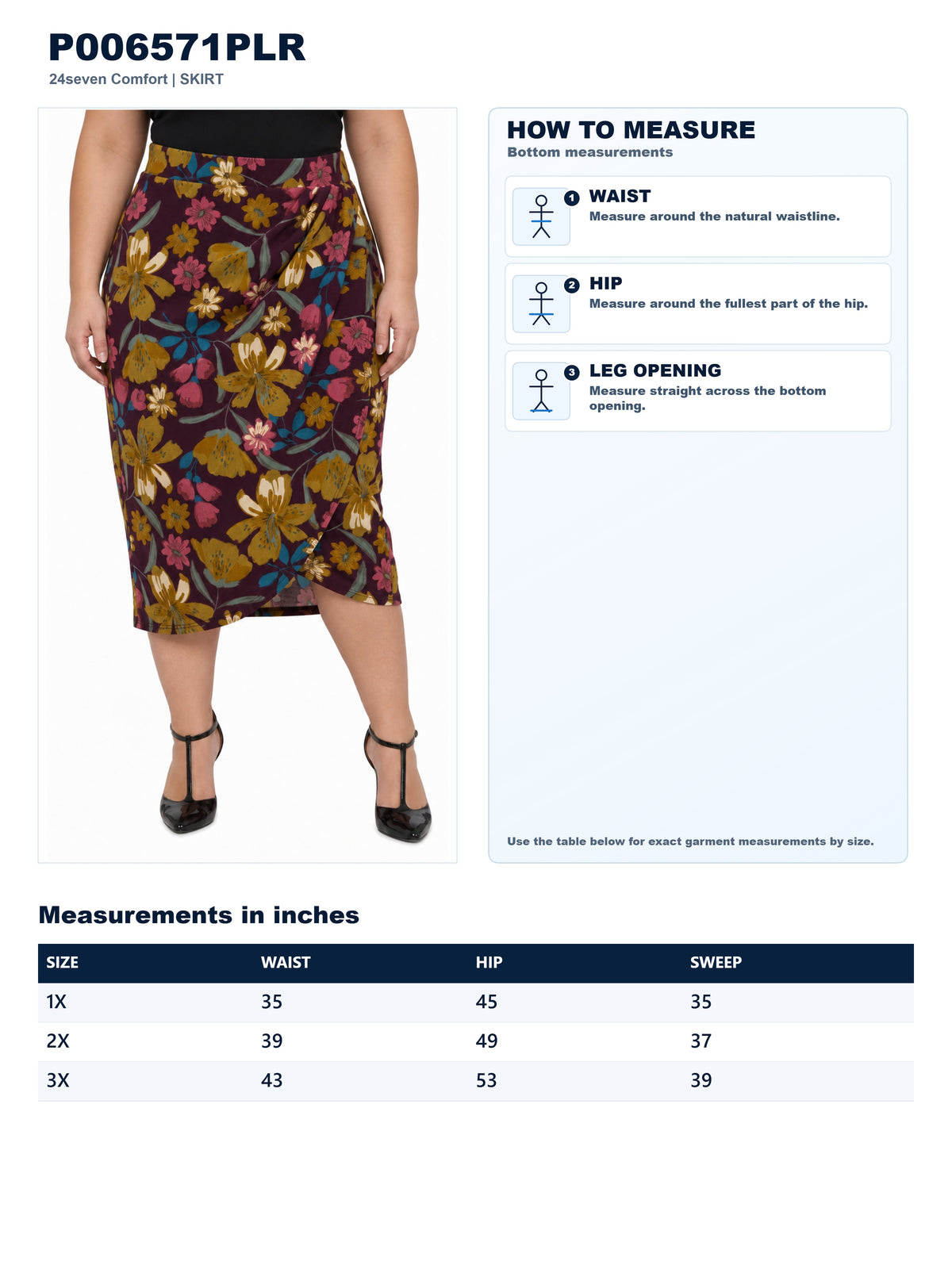 Garment measurements
