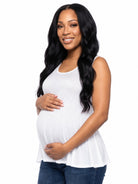24seven Comfort Basic Maternity Scoop Neck Sleeveless Flared Tunic Tank Top