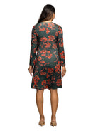 24seven Comfort Essential Maternity Green Floral Print Scoop Neck Fit N Flare Knee Length Dress