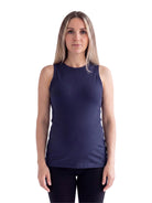 24seven Comfort Basic Maternity Ribbed Knit Round Neck Sleeveless Tank Top
