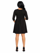 24seven Comfort Essential Maternity Boat Neck Long Sleeve Knee Length Fit N Flare Pocket Dress