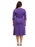 24seven Comfort Elevate Curvy V-Neck Three-Quarter Sleeve Wrap Dress