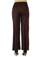 24seven Comfort Basic Maternity Elastic Waist Flared Leg Loose Fit Palazzo Pants