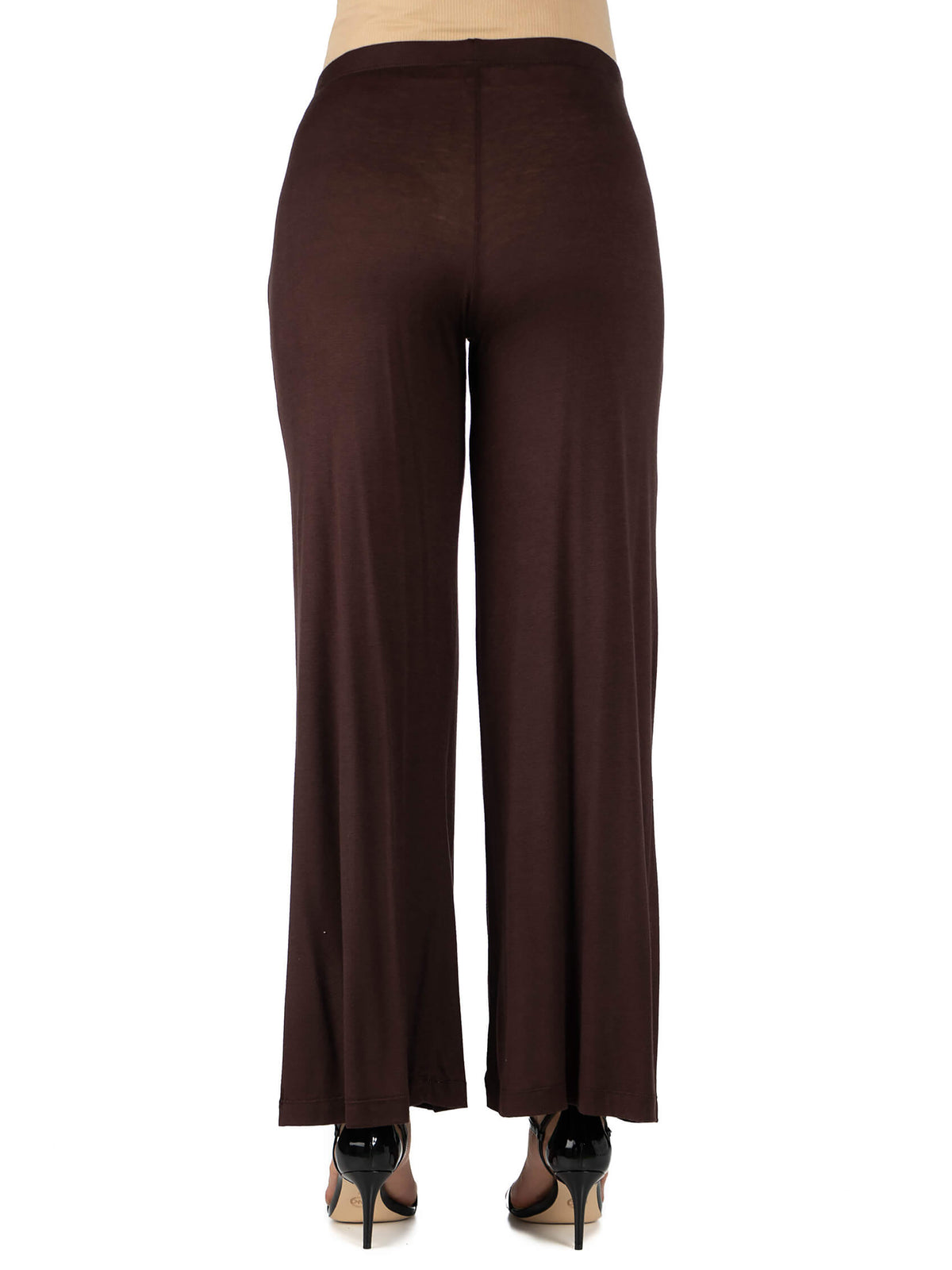 24seven Comfort Basic Maternity Elastic Waist Flared Leg Loose Fit Palazzo Pants