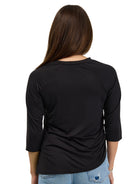 24seven Comfort Basic Womens Soft Stretch Three-Quarter Sleeve Relaxed Top